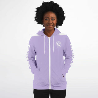 Womens Zip-Up Hoodie - Lavender Mist - Synergetic Heroes