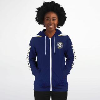 Womens Zip-Up Hoodie - Midnight Blue - Synergetic Heroes