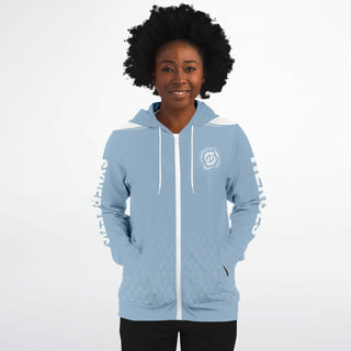 Womens Zip-Up Hoodie - Angel Blue - Synergetic Heroes