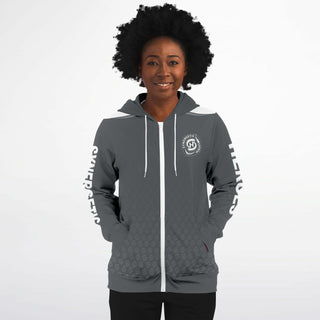 Womens Zip-Up Hoodie - Shadow Gray - Synergetic Heroes