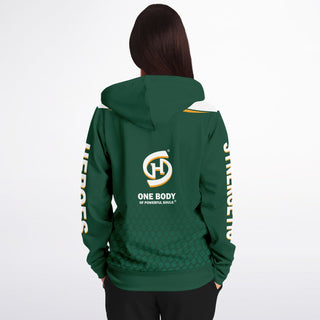 Womens Zip-Up Hoodie - Emerald Green - Synergetic Heroes