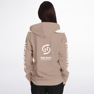 Womens Zip-Up Hoodie - Taupe Stone - Synergetic Heroes