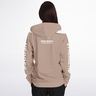 Womens Zip-Up Hoodie - Taupe Stone