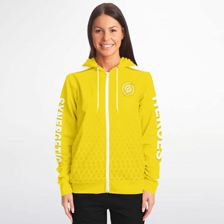 Womens Zip-Up Hoodie - Yellow Sun - Synergetic Heroes