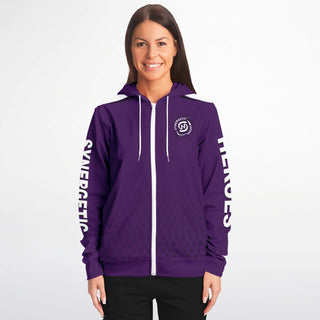 Womens Zip-Up Hoodie - Purple Shield