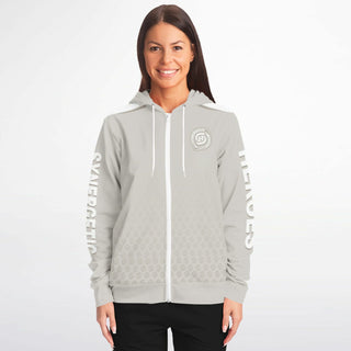 Womens Zip-Up Hoodie - Jade White - Synergetic Heroes