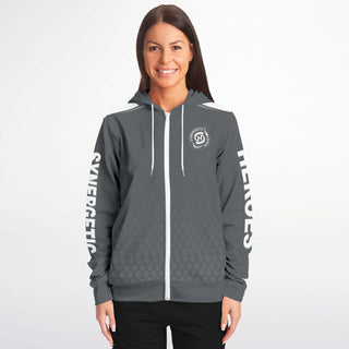 Womens Zip-Up Hoodie - Shadow Gray - Synergetic Heroes