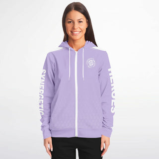 Womens Zip-Up Hoodie - Lavender Mist - Synergetic Heroes