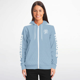 Womens Zip-Up Hoodie - Angel Blue - Synergetic Heroes