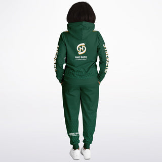 Womens Lettered Hoodie & Jogger - Emerald Green - Synergetic Heroes