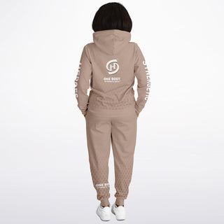 Womens Lettered Hoodie & Jogger - Taupe Stone - Synergetic Heroes