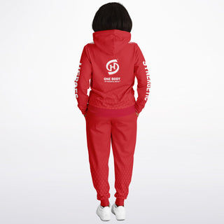 Womens Hoodie & Jogger - Fire Red - Synergetic Heroes