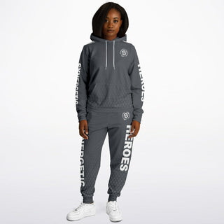 Womens Lettered Hoodie & Jogger - Shadow Gray - Synergetic Heroes