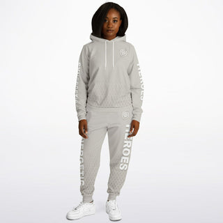 Womens Lettered Hoodie & Jogger - Jade White - Synergetic Heroes