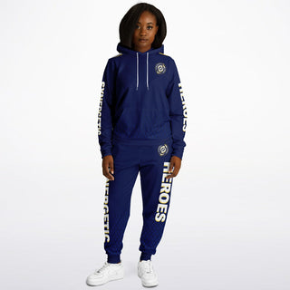 Womens Lettered Hoodie & Jogger - Midnight Blue - Synergetic Heroes