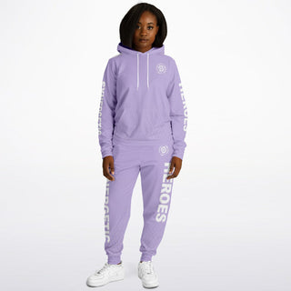 Womens Lettered Hoodie & Jogger - Lavender Mist - Synergetic Heroes