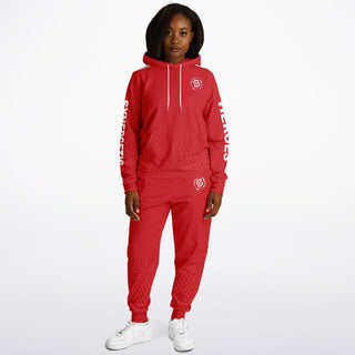 Womens Hoodie & Jogger - Fire Red - Synergetic Heroes