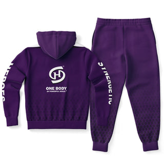 Womens Hoodie & Emblem Jogger - Purple Shield