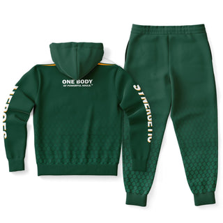 Womens Hoodie & Lettered Jogger - Emerald Green