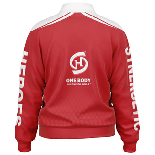 Womens Track Jacket - Fire Red - Synergetic Heroes