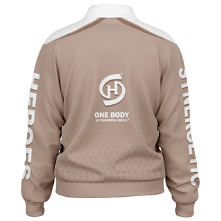 Womens Track Jacket - Taupe Stone - Synergetic Heroes