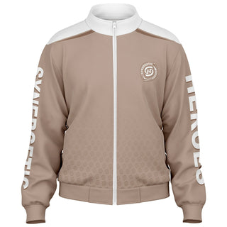 Womens Track Jacket - Taupe Stone - Synergetic Heroes