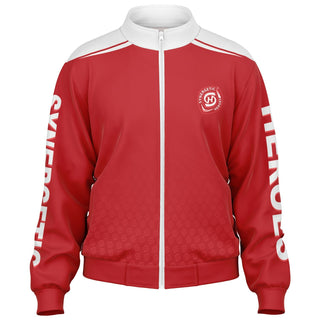 Womens Track Jacket - Fire Red - Synergetic Heroes