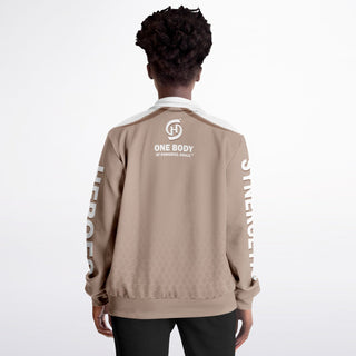 Womens Track Jacket - Taupe Stone