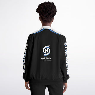 Womens Track Jacket - Obsidian Black - Synergetic Heroes