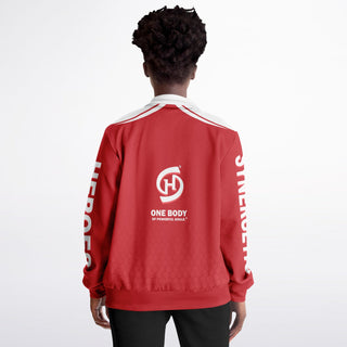 Womens Track Jacket - Fire Red - Synergetic Heroes