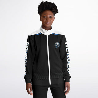 Womens Track Jacket - Obsidian Black - Synergetic Heroes