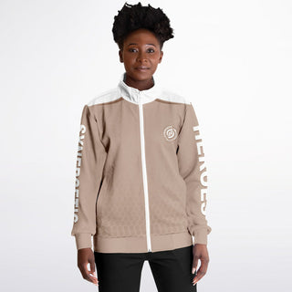 Womens Track Jacket - Taupe Stone - Synergetic Heroes