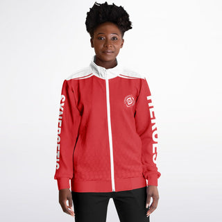 Womens Track Jacket - Fire Red - Synergetic Heroes