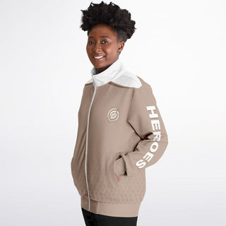 Womens Track Jacket - Taupe Stone
