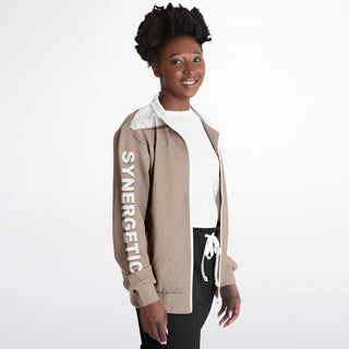 Womens Track Jacket - Taupe Stone - Synergetic Heroes