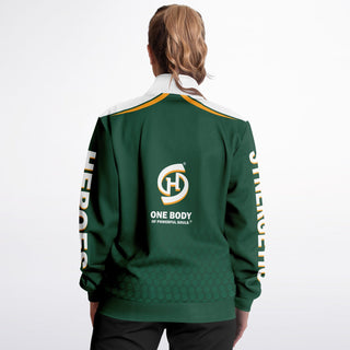 Womens Track Jacket - Emerald Green - Synergetic Heroes