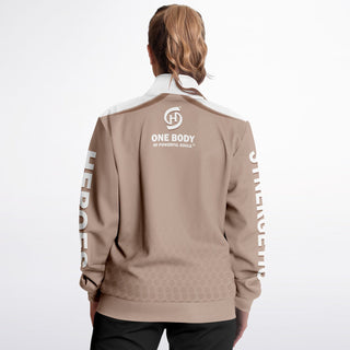 Womens Track Jacket - Taupe Stone