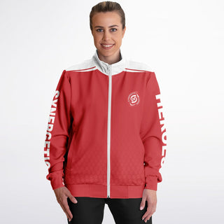 Womens Track Jacket - Fire Red - Synergetic Heroes