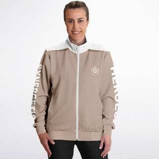 Womens Track Jacket - Taupe Stone - Synergetic Heroes