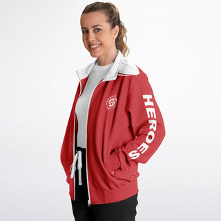 Womens Track Jacket - Fire Red - Synergetic Heroes