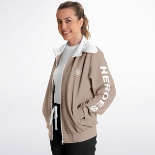 Womens Track Jacket - Taupe Stone - Synergetic Heroes